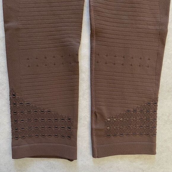 Gymshark Leggings Brown High Rise Womens XS Eyelet Crop Butt Lifting Activewear - Picture 6 of 11